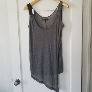 Rag & Bone Knit Grey Asymmetrical Semi Sheer Tank